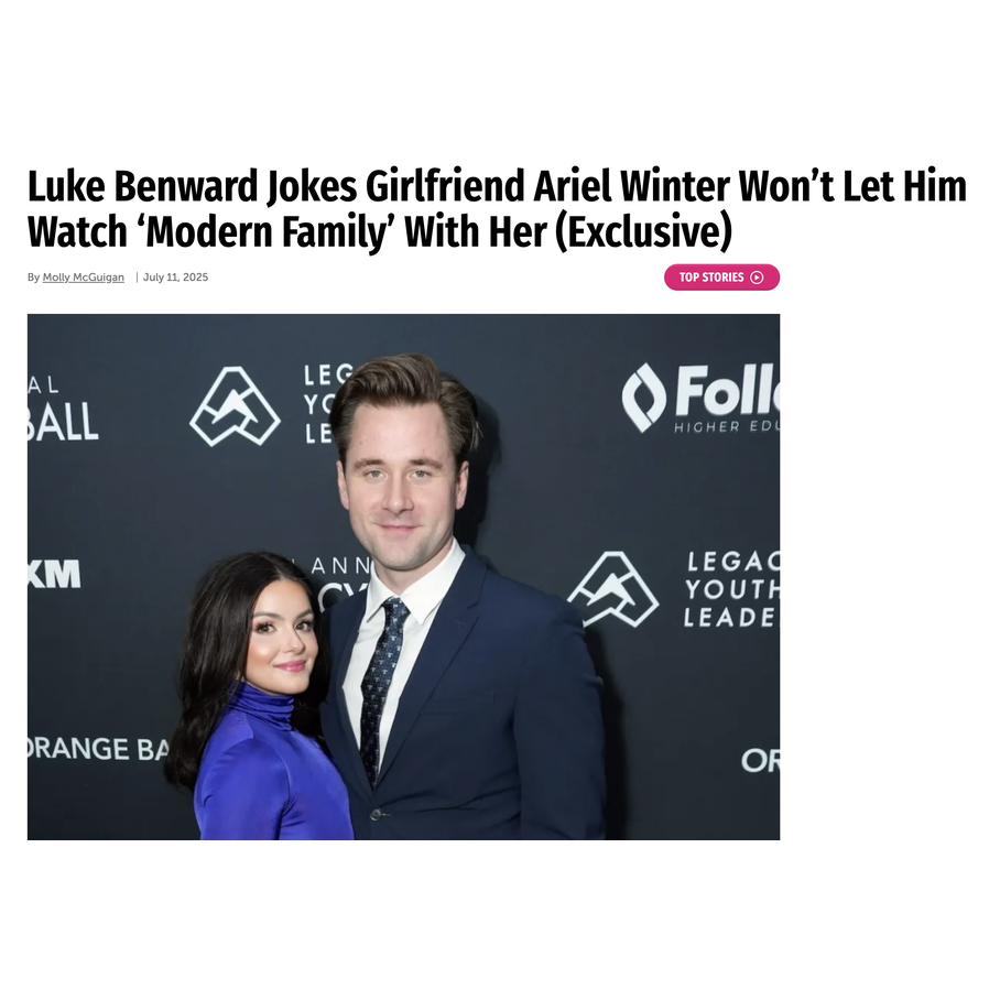 Luke Benward Jokes Girlfriend Ariel Winter Won't Let Him Watch Modern Family With Her